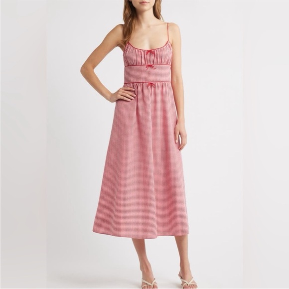 Doen Dresses & Skirts - Doen Belline Dress in Rouge La Maddalena Gingham